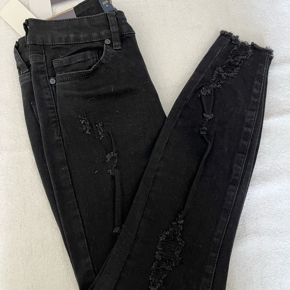 Women's Black Distressed Jeans indigo Rein - Picture 6 of 13